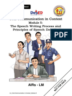 Oral Comm Module 5 Speech Writing Process and Principles of Speech Delivery