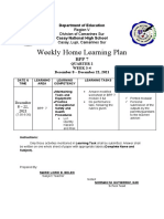 Weekly Home Learning Plan: Region V Division of Camarines Sur Casay, Lupi, Camarines Sur