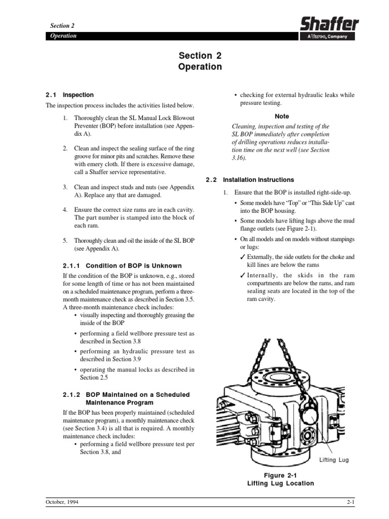 SL Manual Lock BOP Operation Guide | PDF | Nut (Hardware) | Screw