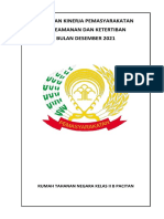 Laporan Kinerja Pemasyarakatan Bidang Keamanan Dan Ketertiban Bulan Desember 2021