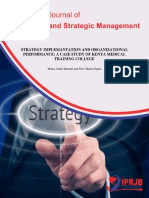 Strategy Implemantation and Organizational Performance: A Case Study of Kenya Medical Training College