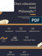 Does Education Need Philosophy?: Janji Muhammad Alif Fadli (A320200118) Warih Sonyaratu (A320200105)