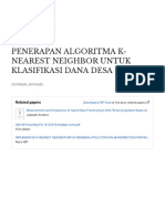 Penerapan Algoritma K-Nearest Neighbor Untuk Klasifikasi Dana Desa