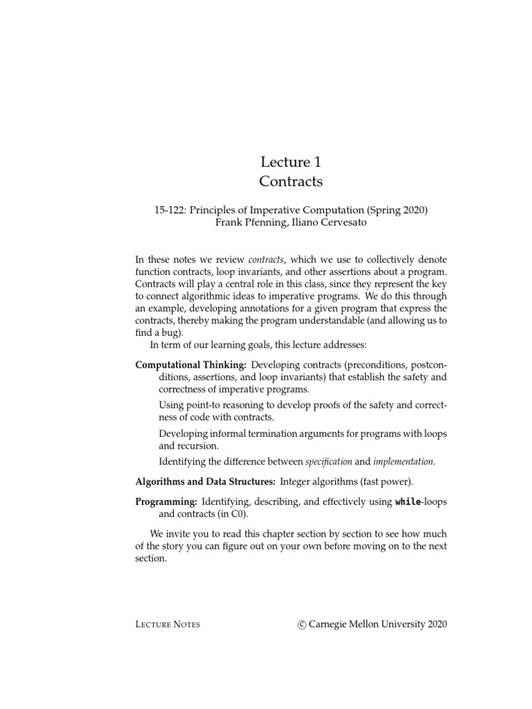 Understanding Function Contracts in Programming | PDF | Control Flow ...