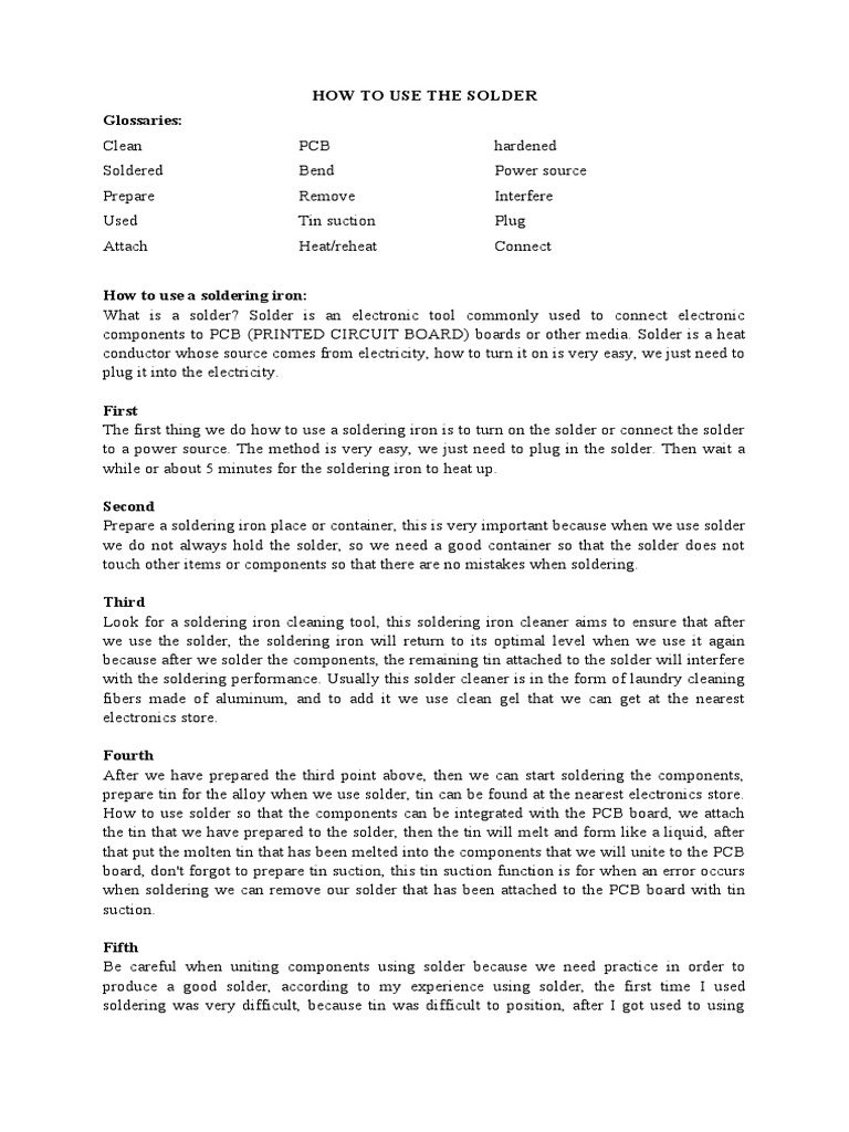 How To Use The Solder Glossaries | PDF | Soldering | Printed Circuit Board