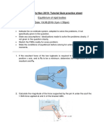 AM 1100 July-Nov 2019: Tutorial Quiz Practice Sheet: Equilibrium of Rigid Bodies Date: 19.08.2019 (1pm-1.50pm)