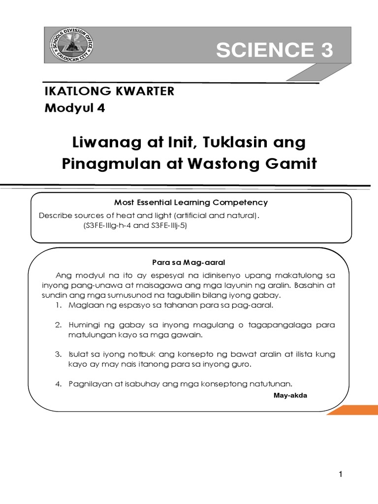 Science 3 Q3 Week 4 | PDF