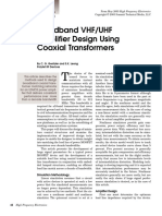 Amplifier Design Uisng Coaxila Transformer