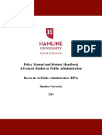 Policy Manual and Student Handbook Advanced Studies in Public Administration