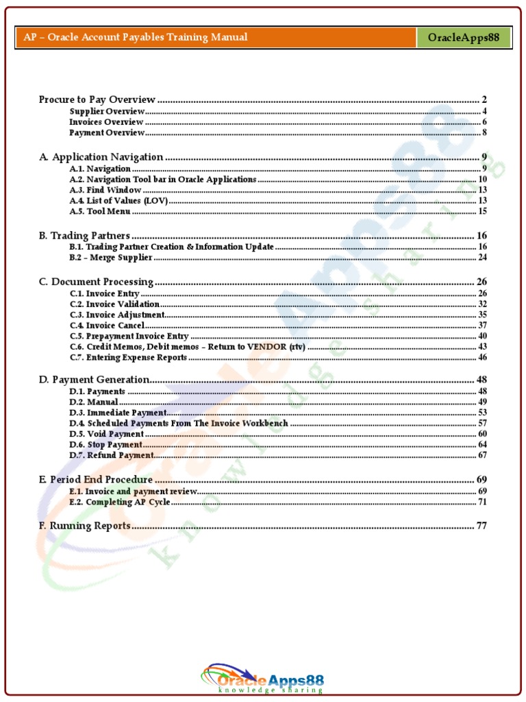 AP - Oracle Account Payables Training Manual | PDF | Accounts Payable ...