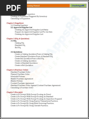 PO - Oracle Purchase Order Training Manual