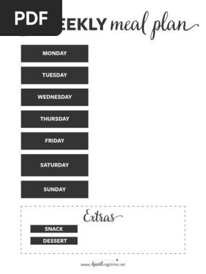 Weekly Meal Plan Blank Printable