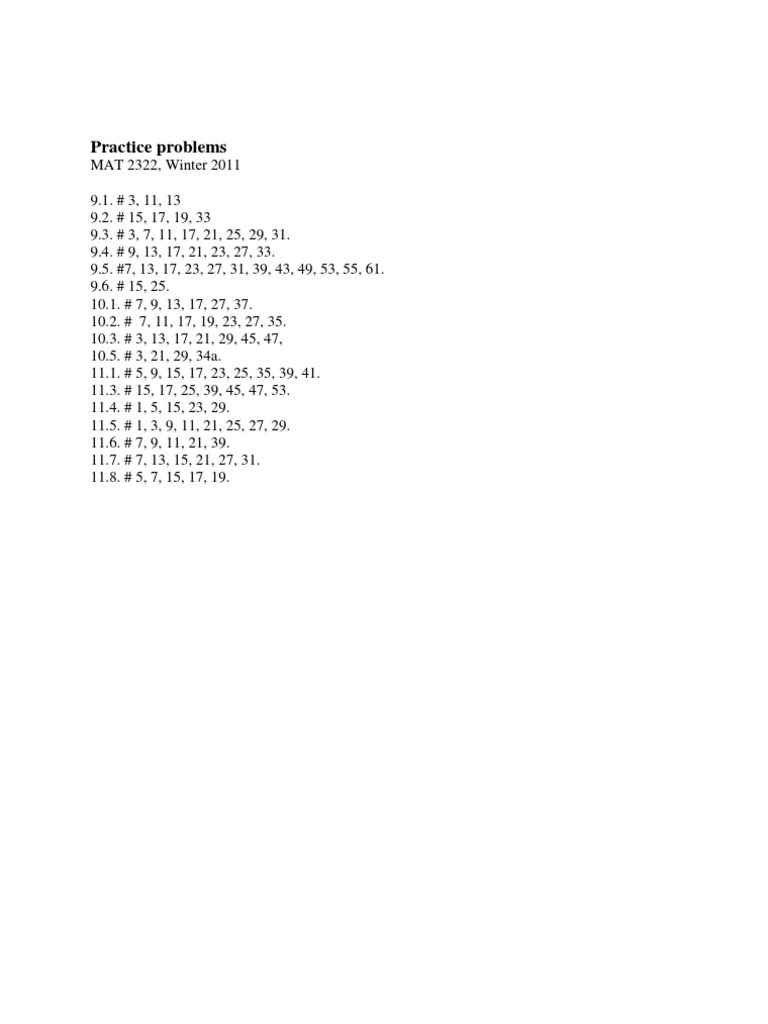 Cal3 PracticeProblems 1 | PDF