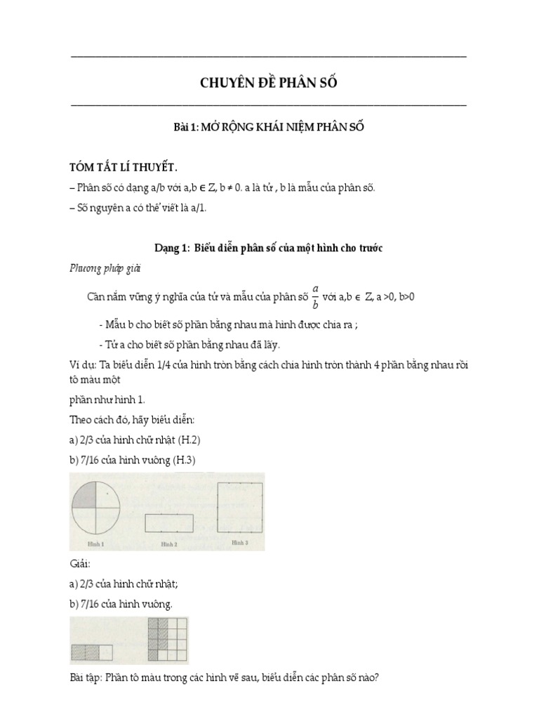 Phuong Phap Giai Cac Dang Toan Chuyen de Phan So 6 | PDF
