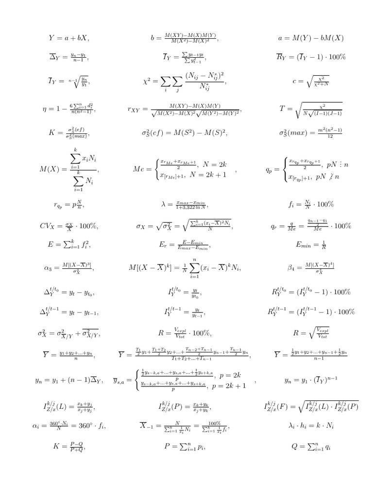 Formule Statistica Descriptiva | PDF