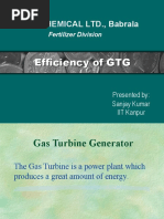 Tata Chemical LTD., Babrala: Efficiency of GTG