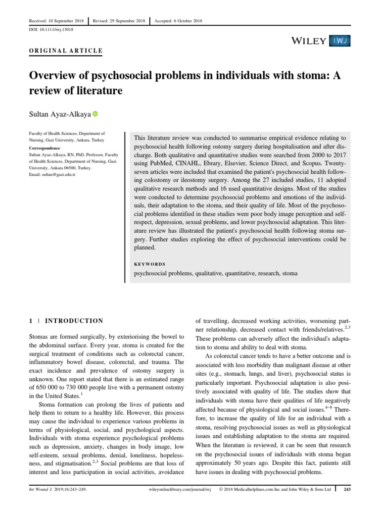 literature review of psychosocial problems