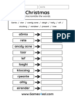 Christmas Words Worksheet