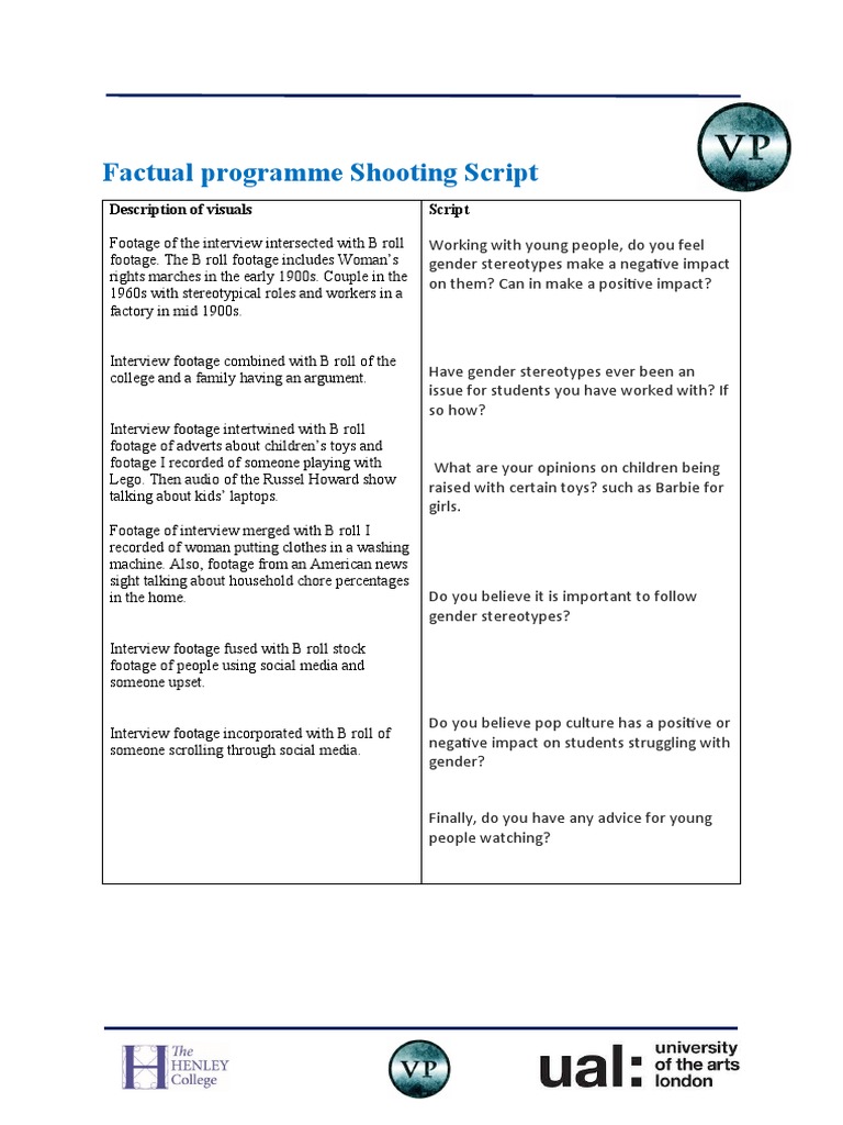 Shooting Script | PDF