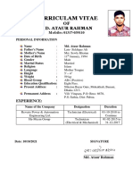 Curriculam Vitae: OF Md. Ataur Rahman