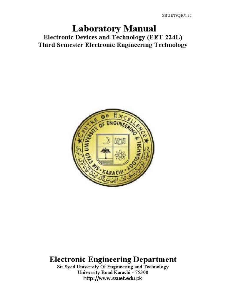 Laboratory Manual Electronic Devices and Technology (EET224L) Third