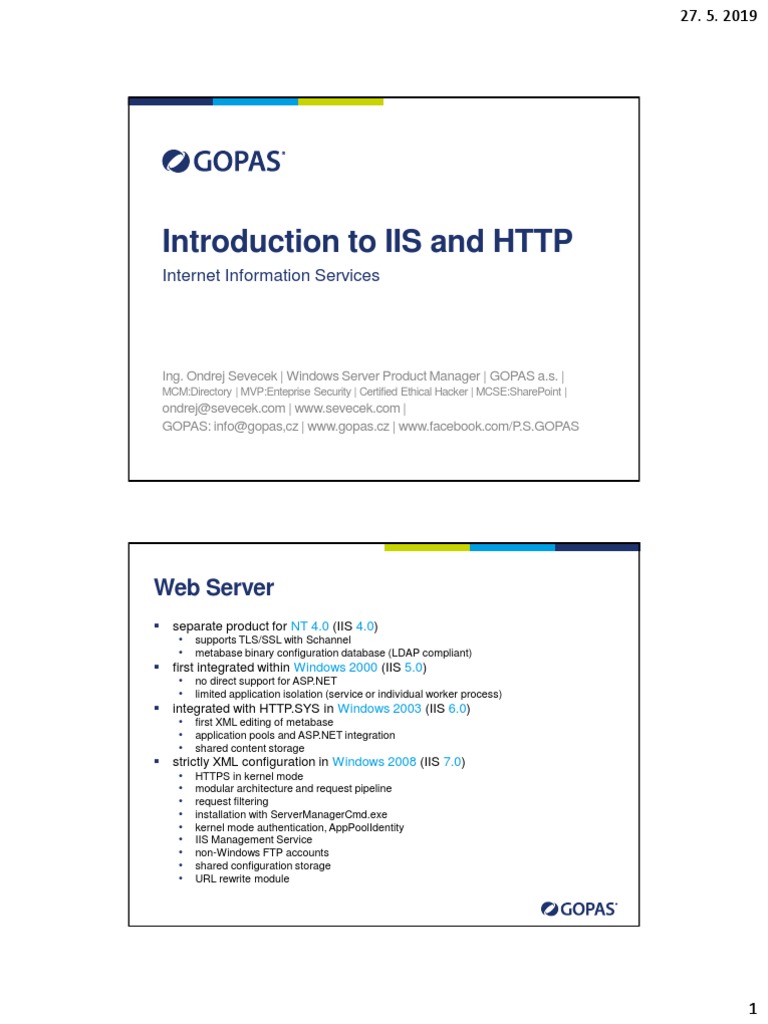 Introduction To IIS and HTTP | PDF | Transport Layer Security ...