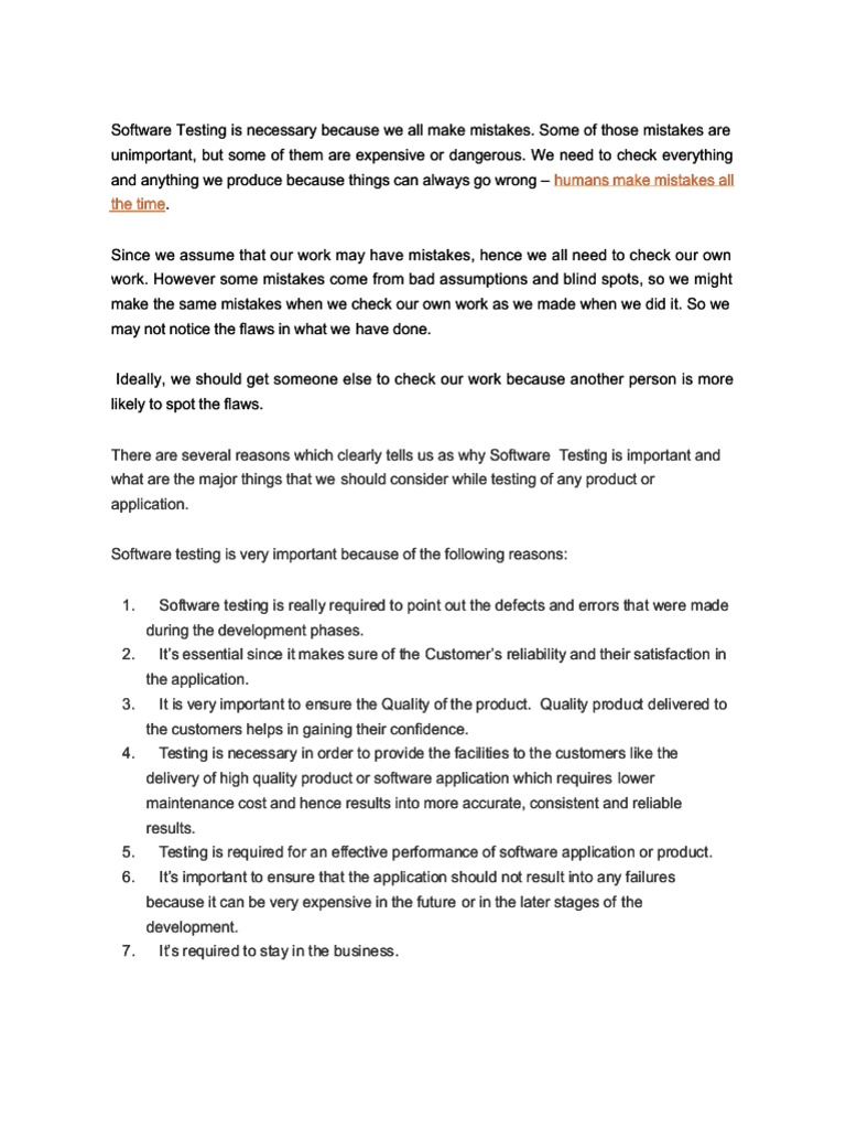 Importance of Software Testing | PDF | Software Bug | Software Testing