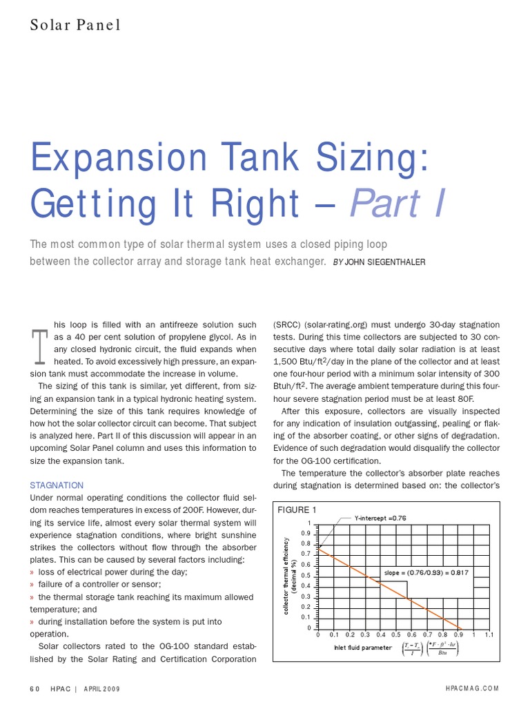 Expansion Tank Sizing Getting It Right Solar Panel PDF