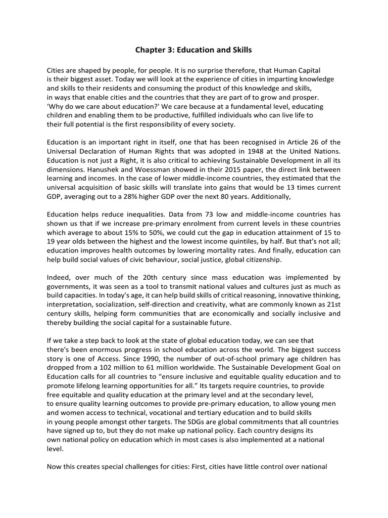 Chapter 3 - Education and Skills | PDF | Economies