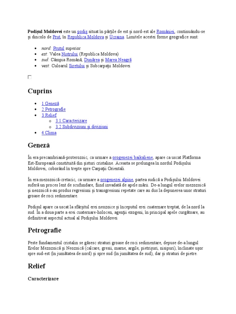 Podisul Moldovei | PDF