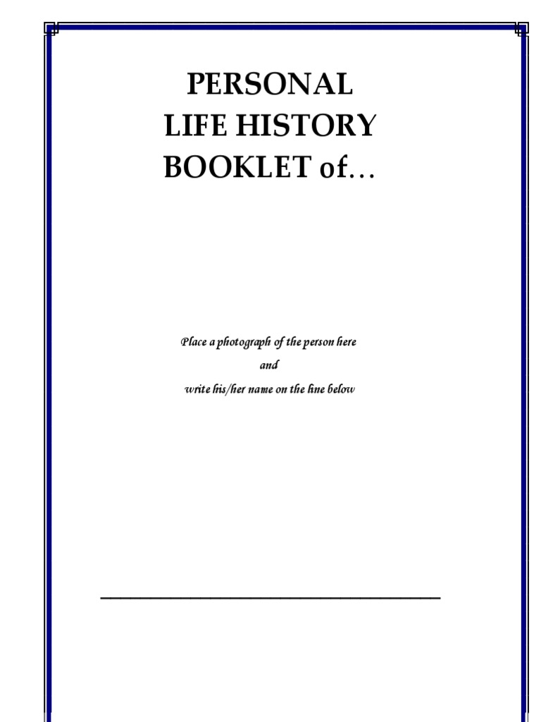 Personal Life History Booklet | PDF