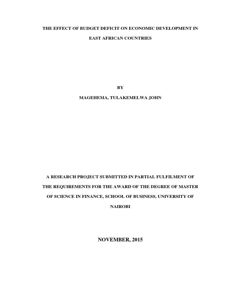John - The Effect of Budget Deficit On Economic Development in East ...