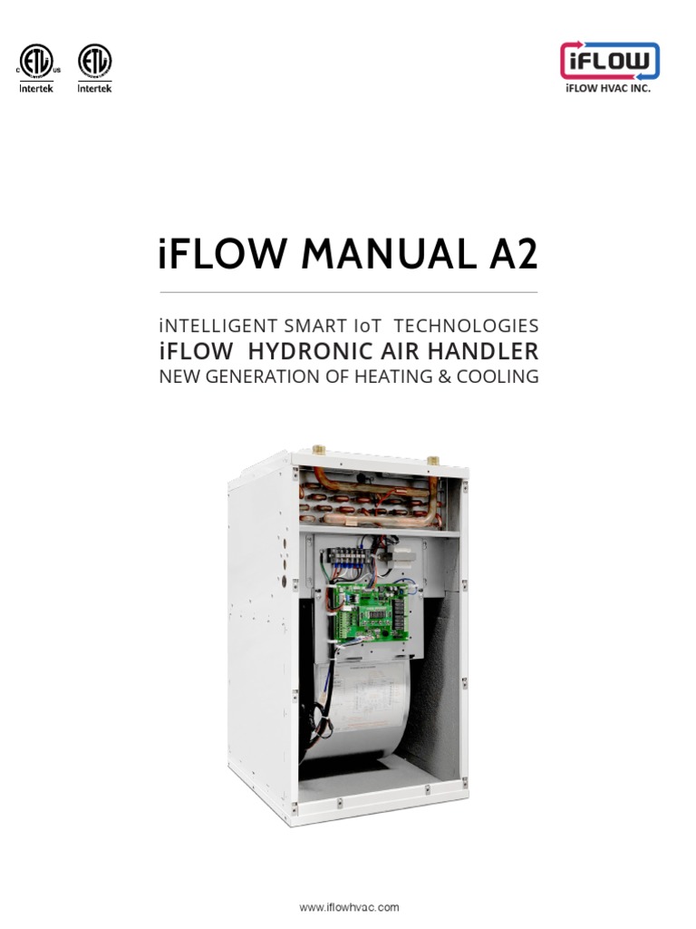 Iflow Manual A2 Iflow Hydronic Air Handler PDF Water Heating