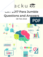 CAT 2017 para Jumble Questions and Answers