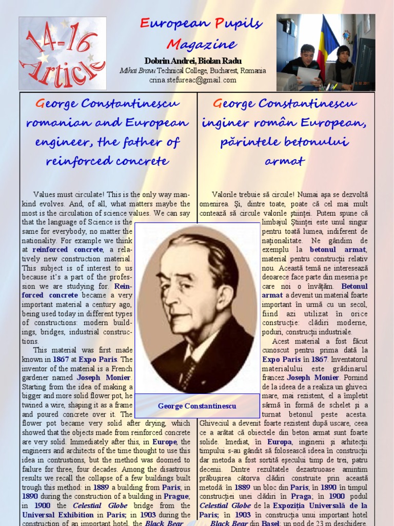 George Constantinescu Romanian and European Engineer, The Father of ...