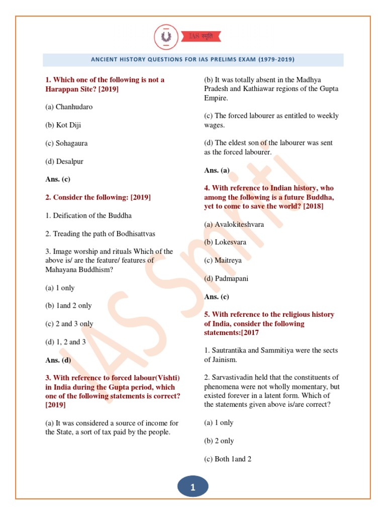 ANCIENT INDIAN HISTORY QUESTION BANK PDF visual data 2