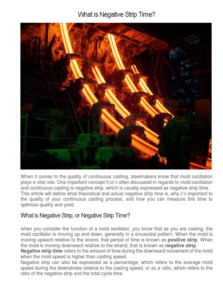 Understanding Negative Strip Time in Casting | PDF | Casting