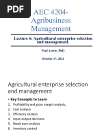 Lecture 6 - Agricultural Enterprise Selection and Management-1