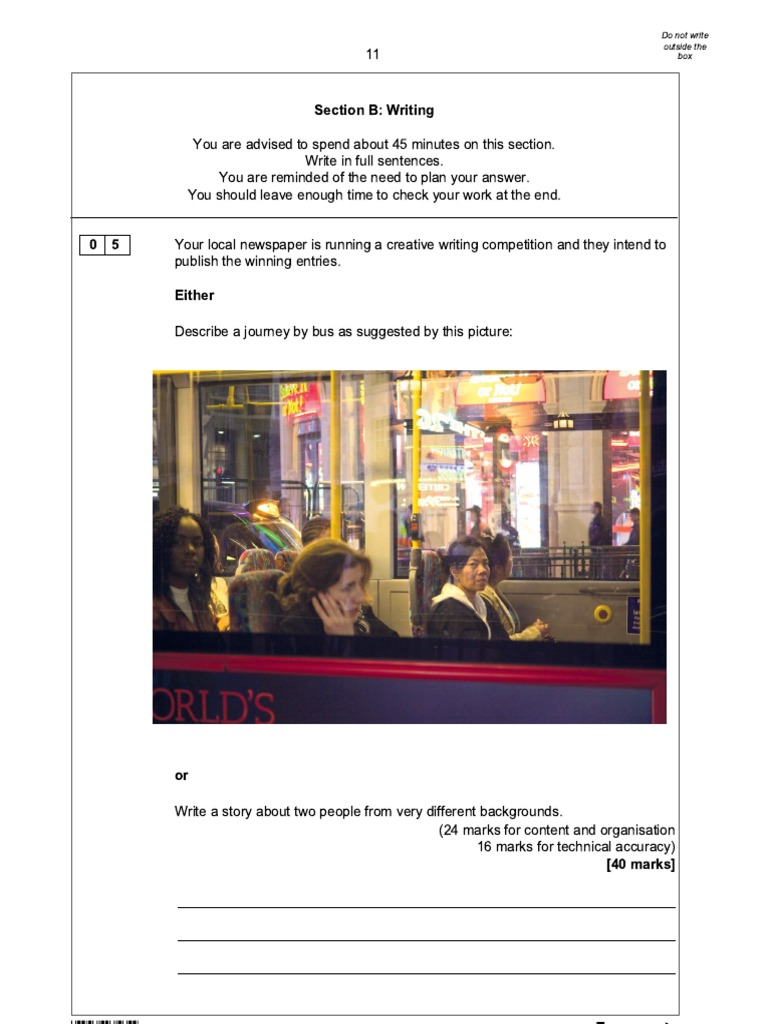 GCSE English Language Question Paper Paper 1 June 2017 | PDF