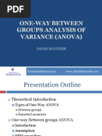 One-Way Between Groups Analysis of Variance (Anova) : Daniel Boduszek