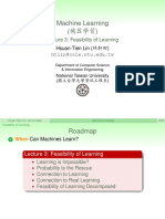 Machine Learning ( - HX") : Lecture 3: Feasibility of Learning