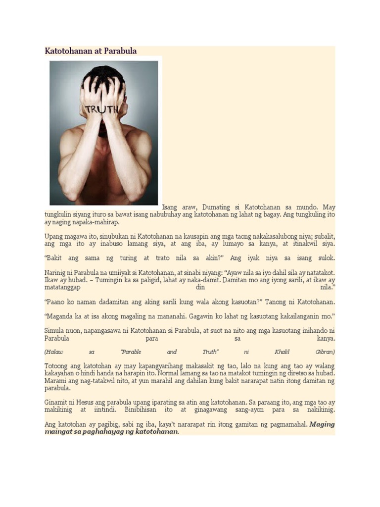 Katotohanan at Parabula | PDF