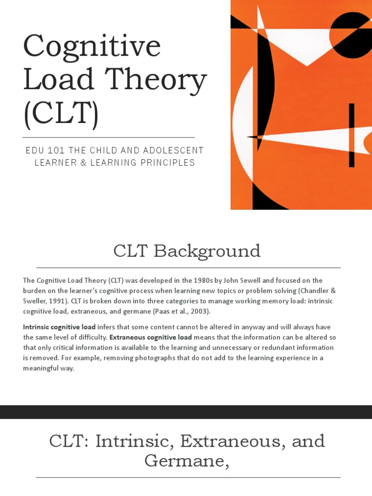 Cognitive Load Theory (CLT) | PDF | Memory | Learning