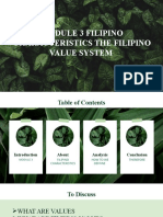 Module 3 Filipino Characteristics The Filipino Value System