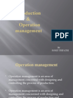 Production & Operation Management: BY Rohit Tripathi