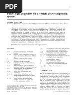 Fuzzy Logic Controller For Vehicle Active Suspension System