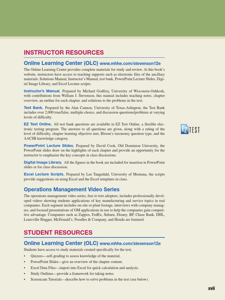 Instructor Resources Online Learning Center (OLC) PDF Lecture
