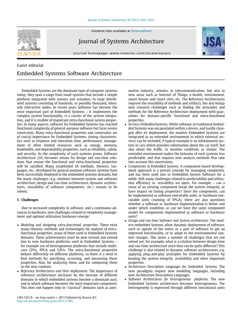 Embedded Systems Software Architecture Intro | Download Free PDF ...