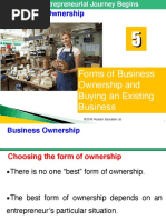 Business Ownership: Forms of Business Ownership and Buying An Existing Business