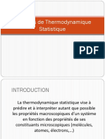 Introduction à La Thermodynamique Statistique